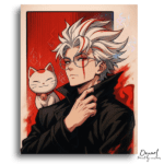 White Haired Maneki-Neko Companion - Paint by Numbers Kit