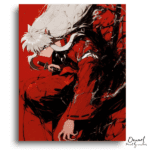 White-Haired Warrior in Red - Paint by Numbers Kit