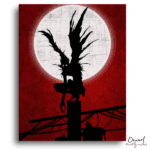 Winged Demon Against Red Moon - Paint by Numbers Kit