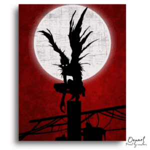 Winged Demon Against Red Moon - Paint by Numbers Kit
