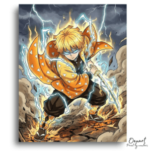 Young Swordsman with Lightning Power - Paint by Numbers Kit