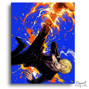 Blond Kicking Fiery Power - Paint by Numbers Kit