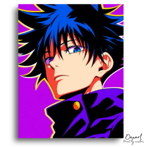 Blue-Eyed Spiky Hair Anime - Paint by Numbers Kit