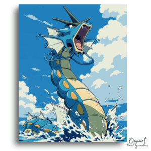 Blue Sea Serpent Rises - Paint by Numbers Kit