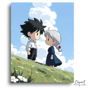 Chibi Ghibli Hilltop Romance - Paint by Numbers Kit