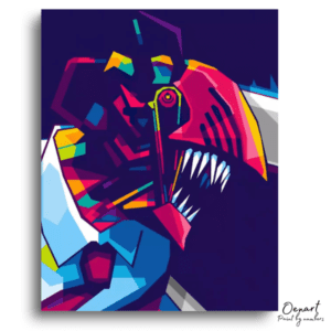Colorful Chainsaw Fiend - Paint by Numbers Kit