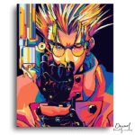 Colorful Spiky-Haired Gunman - Paint by Numbers Kit