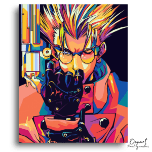 Colorful Spiky-Haired Gunman - Paint by Numbers Kit