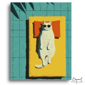 Cool Cat's Poolside Summer - Paint by Numbers Kit