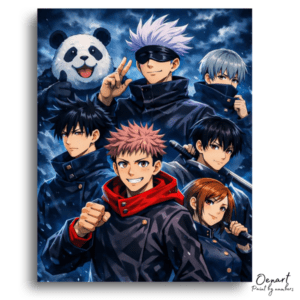 Cool Uniformed Team Under Dark Sky - Paint by Numbers Kit