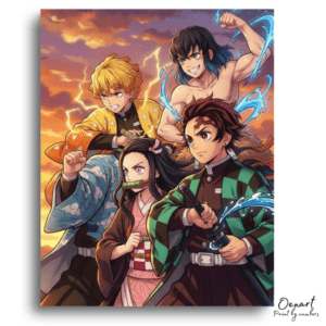 Dynamic Squad Fiery Sunset - Paint by Numbers Kit