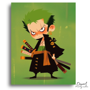 Fierce Three-Sword Warrior - Paint by Numbers Kit