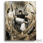Fierce Warrior Amidst Destruction - Paint by Numbers Kit