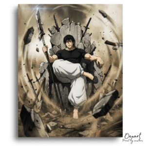 Fierce Warrior Amidst Destruction - Paint by Numbers Kit