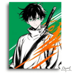 Green-Eyed Swordsman in White - Paint by Numbers Kit