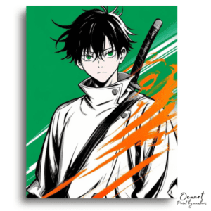 Green-Eyed Swordsman in White - Paint by Numbers Kit