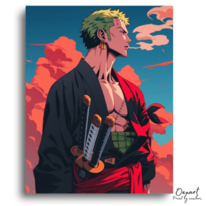 Green-Haired Swordsman's Stance - Paint by Numbers Kit