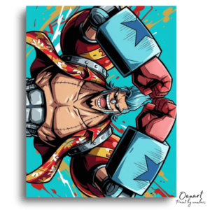 Grinning Cyborg in Star Armor - Paint by Numbers Kit