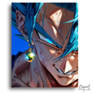 Intense Blue-Haired Warrior - Paint by Numbers Kit