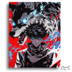 Intense Gaze, Fanged Companion - Paint by Numbers Kit