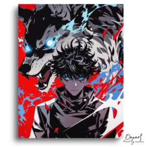 Intense Gaze, Fanged Companion - Paint by Numbers Kit