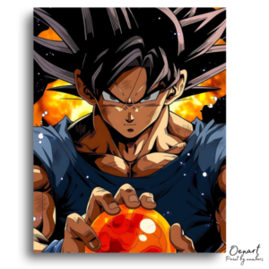 Intense Warrior With Fiery Orb - Paint by Numbers Kit