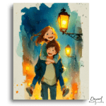 Joyful Nighttime Romance - Paint by Numbers Kit