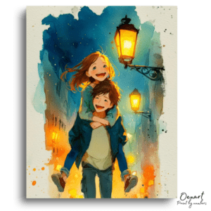 Joyful Nighttime Romance - Paint by Numbers Kit