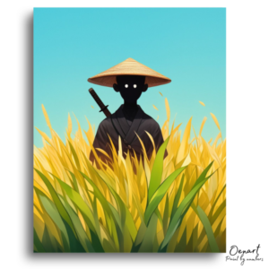 Lone Samurai in Golden Fields - Paint by Numbers Kit