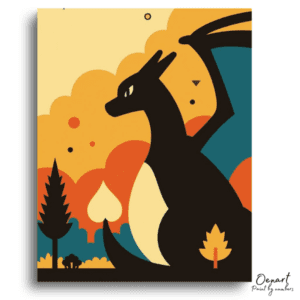 Majestic Charizard Autumn Sunset - Paint by Numbers Kit