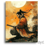 Moonlit Samurai Warrior's Path - Advanced - Paint by Numbers Kit