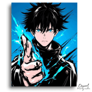 Mysterious Boy With Blue Energy - Paint by Numbers Kit