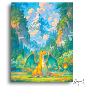 Dragon in Lush Mountain Forest - Paint by Numbers Kit