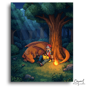 Pixel Forest Friends Resting - Paint by Numbers Kit