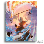 Powerful Element Bender Amidst Sunset - Paint by Numbers Kit