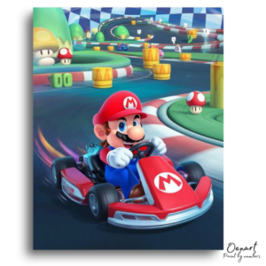 Red Kart Racer on Track - Paint by Numbers Kit