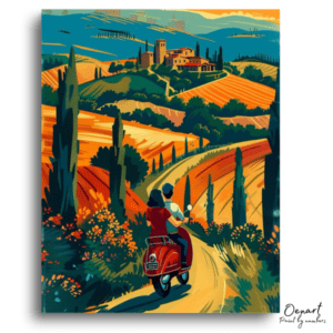 Romantic Tuscany Vespa Ride - Paint by Numbers Kit