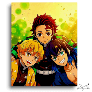 Smiling Trio, Bright Background - Paint by Numbers Kit