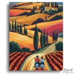 Tuscan Vespas at Sunset - Paint by Numbers Kit
