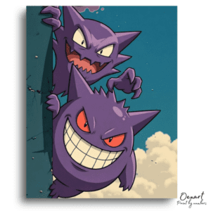 Two Mischievous Purple Spirits - Paint by Numbers Kit
