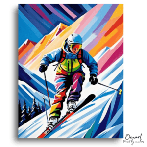 Vibrant Mountain Skiing - Paint by Numbers Kit