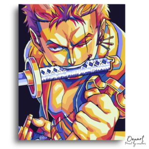Vibrant Warrior with Katana - Paint by Numbers Kit