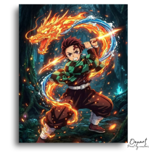 Fiery Dragon Sword - Paint by Numbers Kit