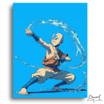 Youthful Figure Waterbending Art - Paint by Numbers Kit