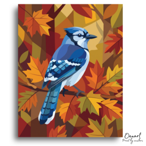 Autumn Blue Jay - Intermediate - Paint by Numbers Kit