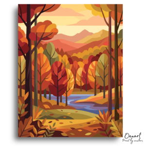 Autumn Forest Stream - Paint by Numbers Kit