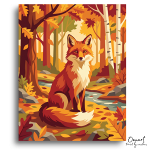Autumn Fox in Forest - Paint by Numbers Kit