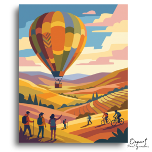 Autumn Valley Hot Air Balloon - Paint by Numbers Kit