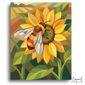 Buzzing Bee on Golden Sunflower - Paint by Numbers Kit