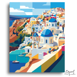 Charming Santorini Seascape - Paint by Numbers Kit